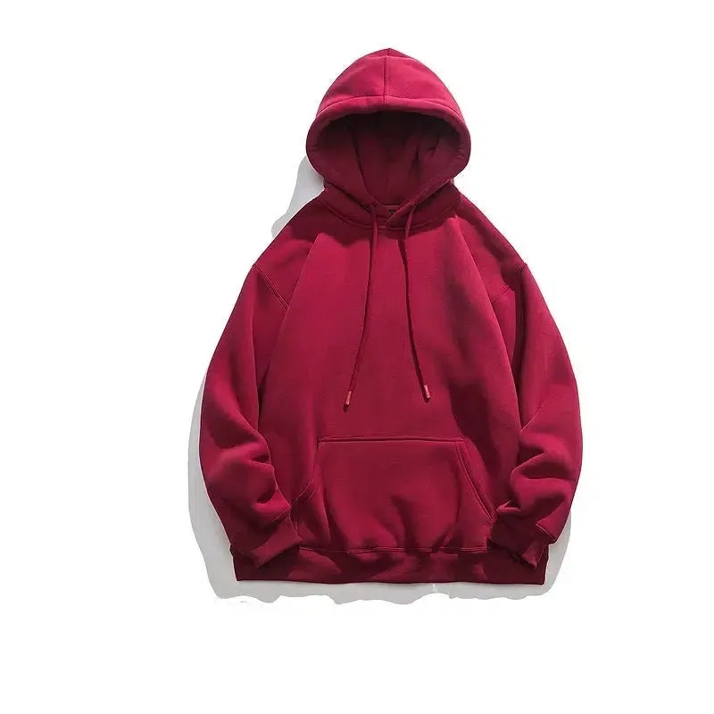 Basic Hooded Plus Velvet Bottoming Sweatshirt