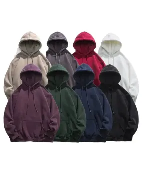 Basic Hooded Plus Velvet Bottoming Sweatshirt