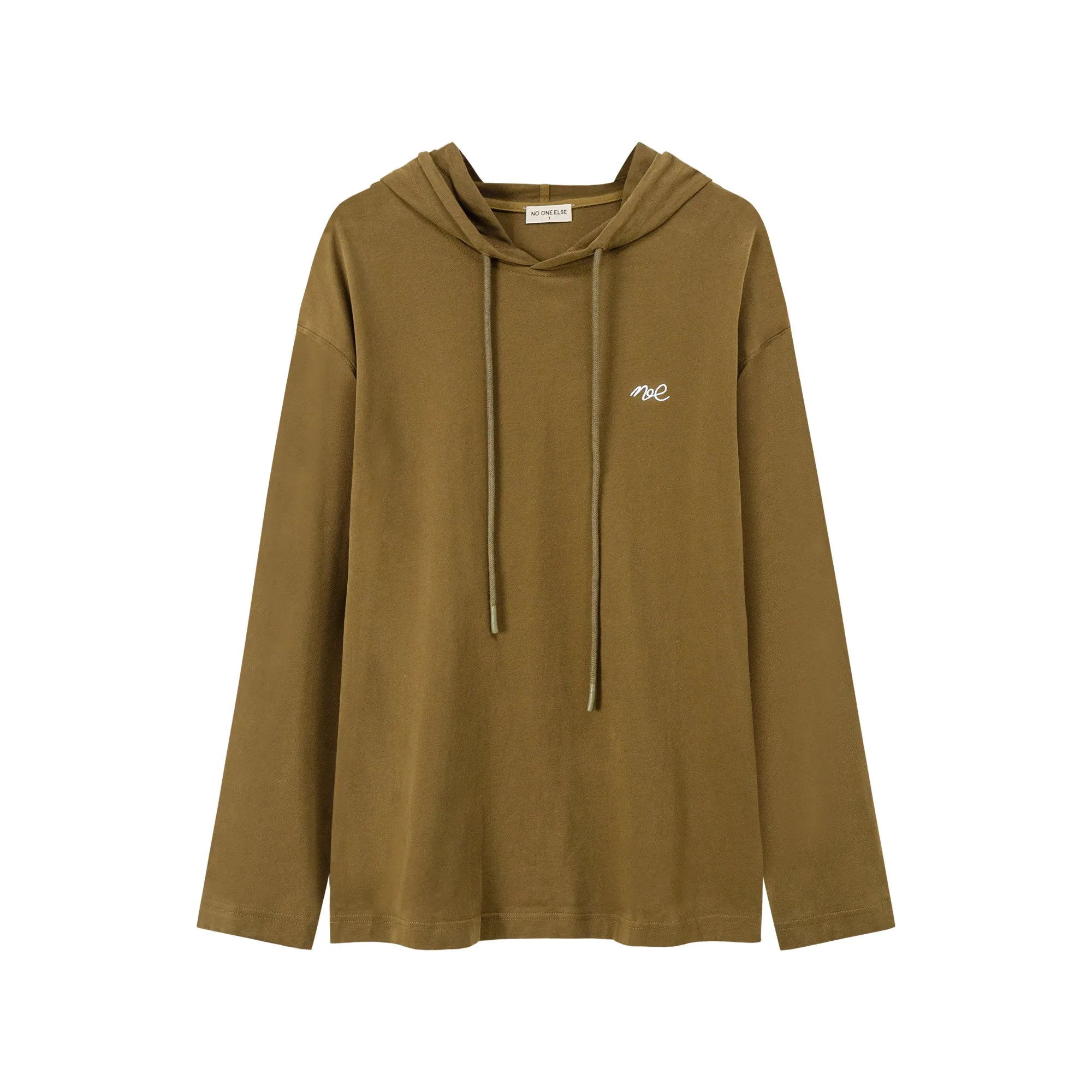 Basic Loose Fit Neck String Hoodie