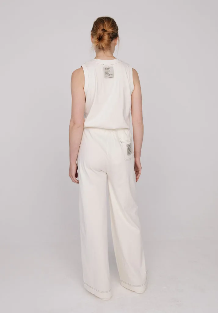 Bowie Wide Leg Trouser In Cream