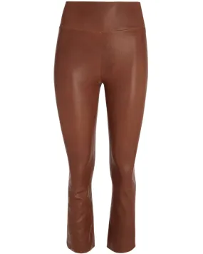 Cocoa Crop Flare Leather Legging