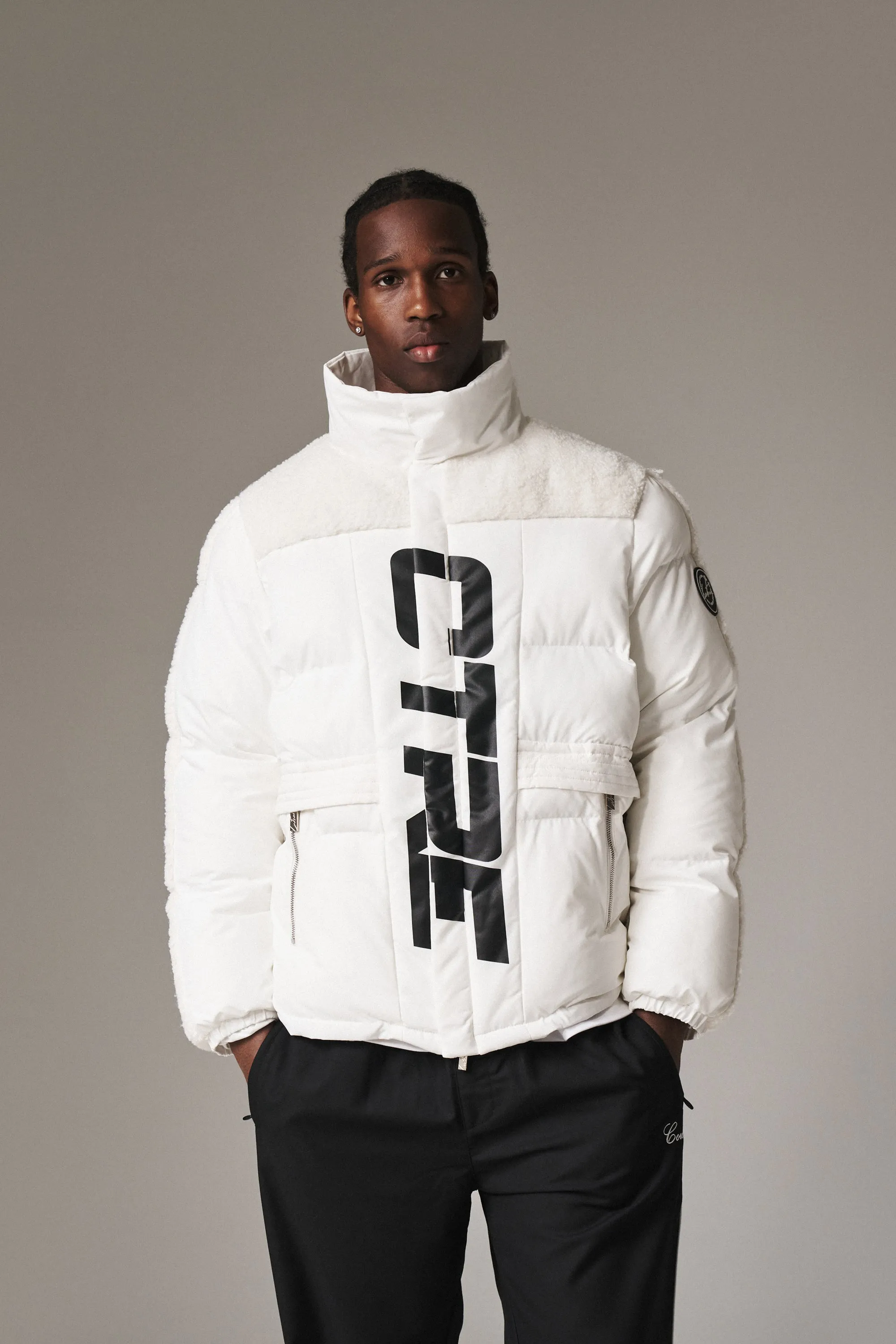 CTRE BORG PANELLED PUFFER - WHITE *