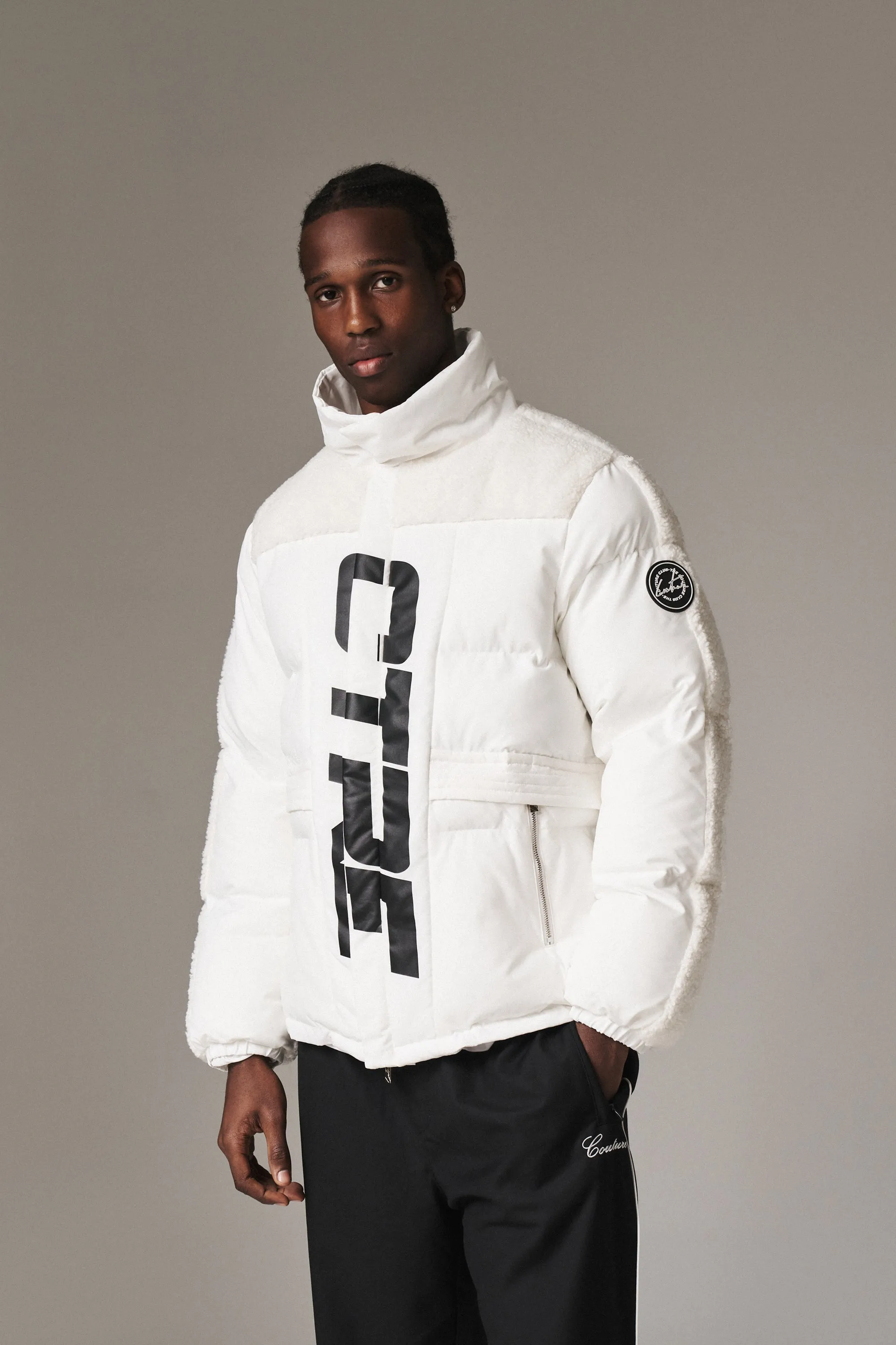 CTRE BORG PANELLED PUFFER - WHITE *