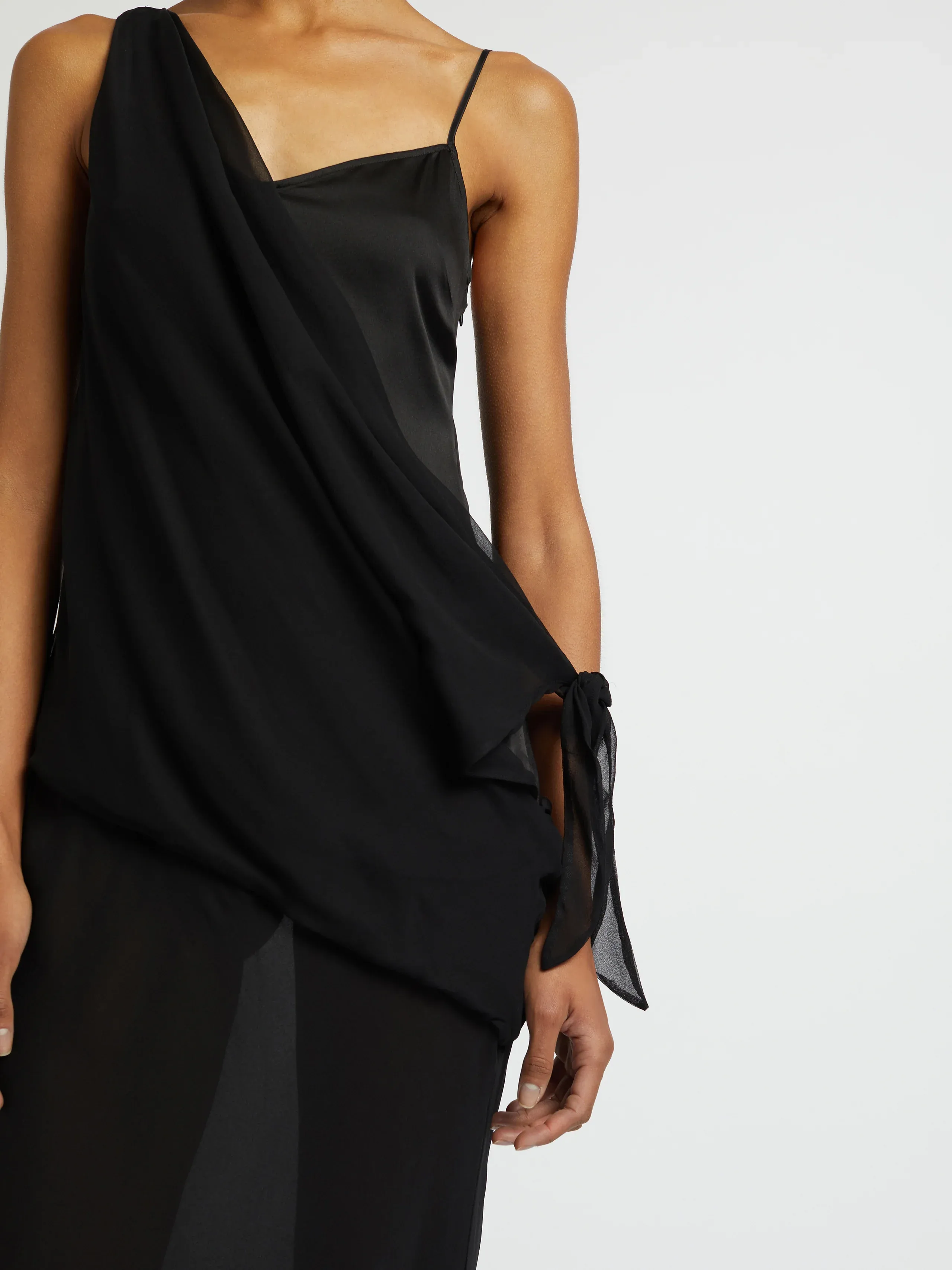 DRIFTED SILK SIDE TIE DRESS