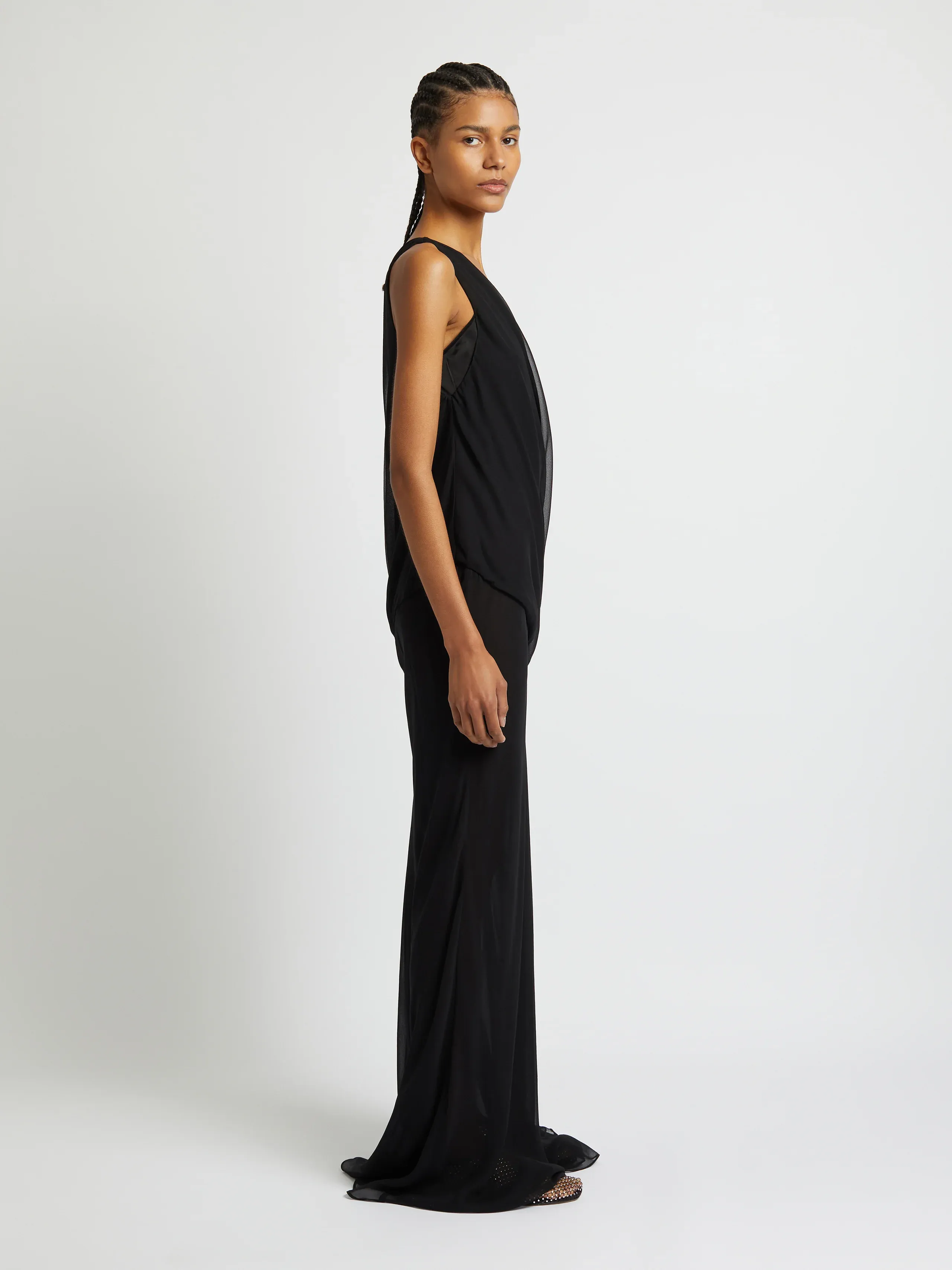 DRIFTED SILK SIDE TIE DRESS