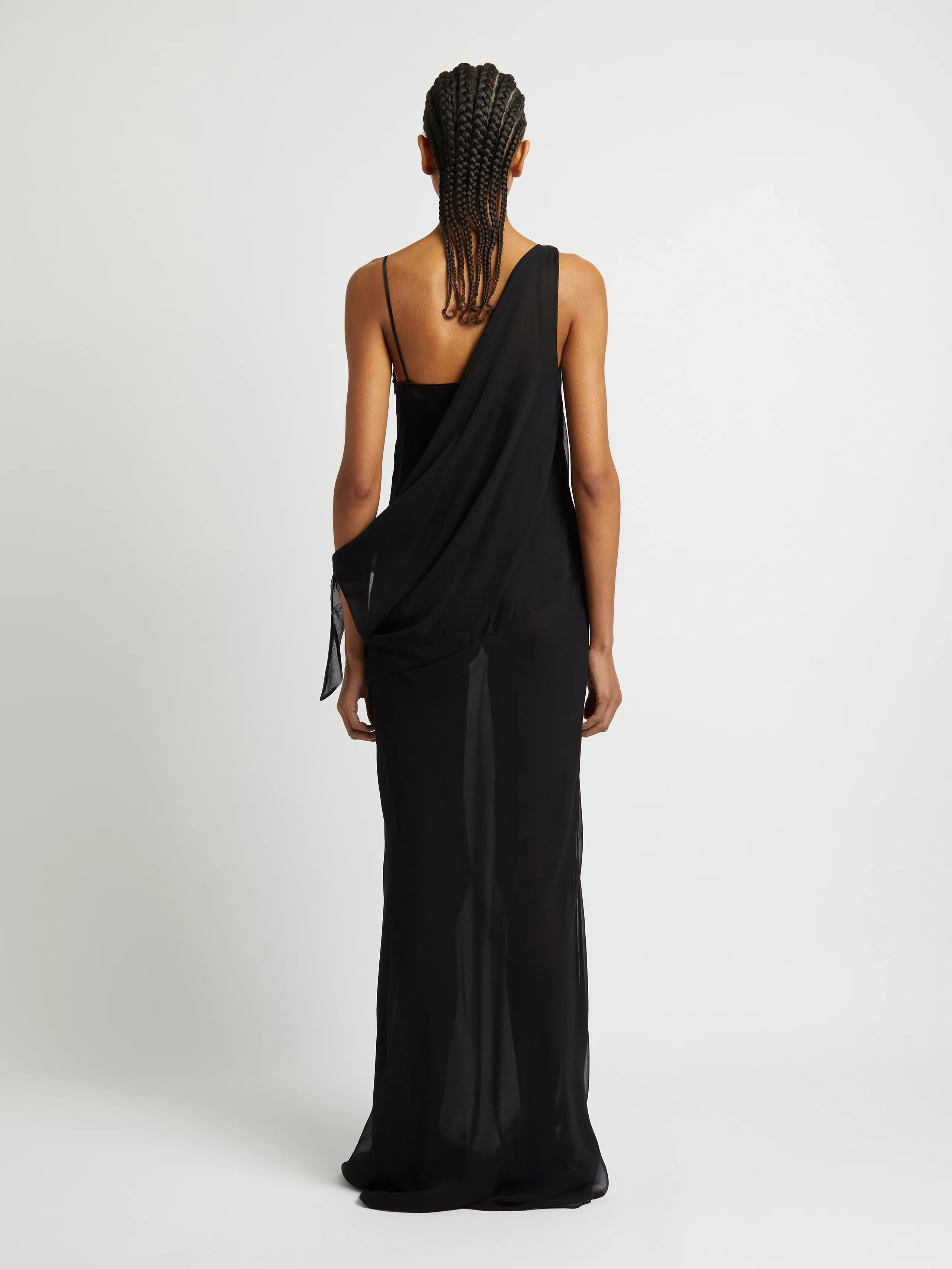 DRIFTED SILK SIDE TIE DRESS