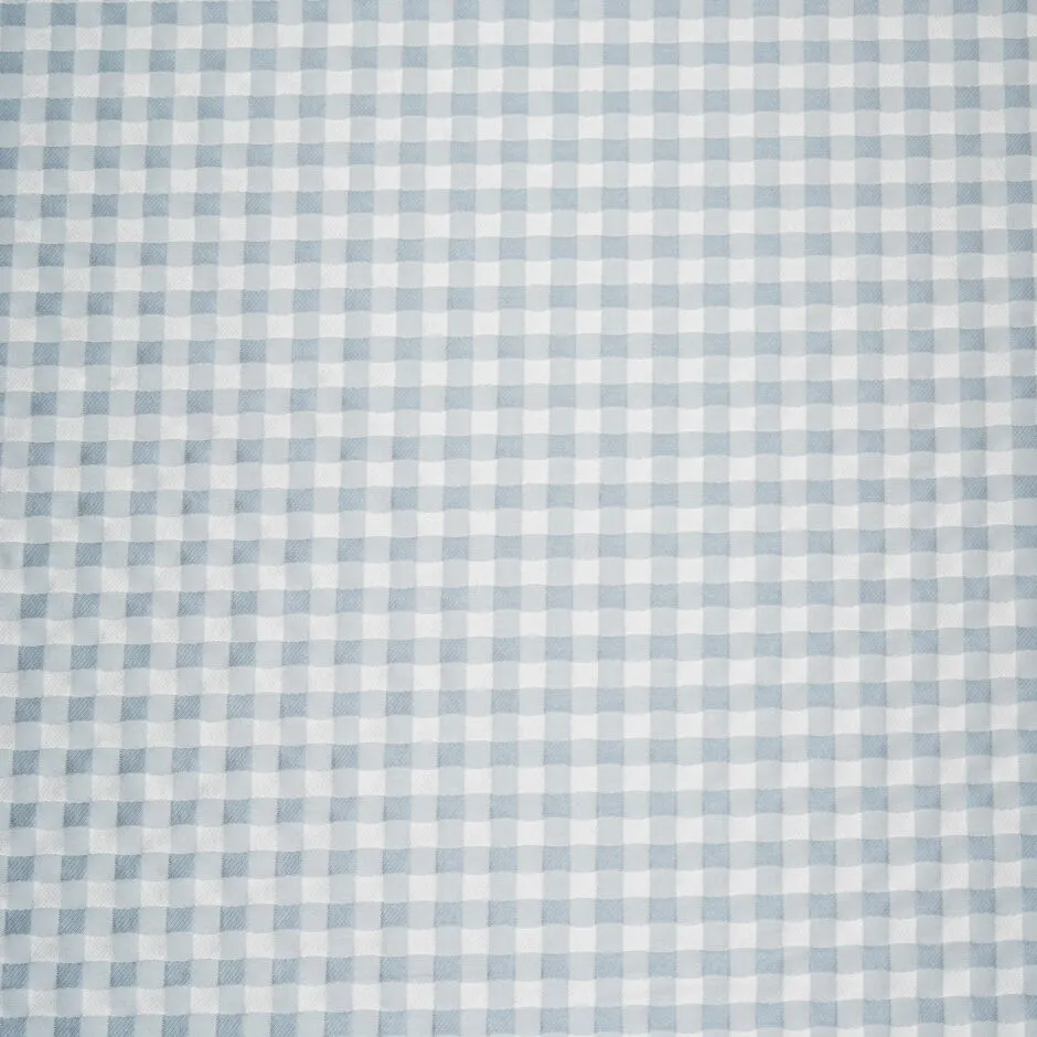 Dusty Blue & White Gingham Mikado