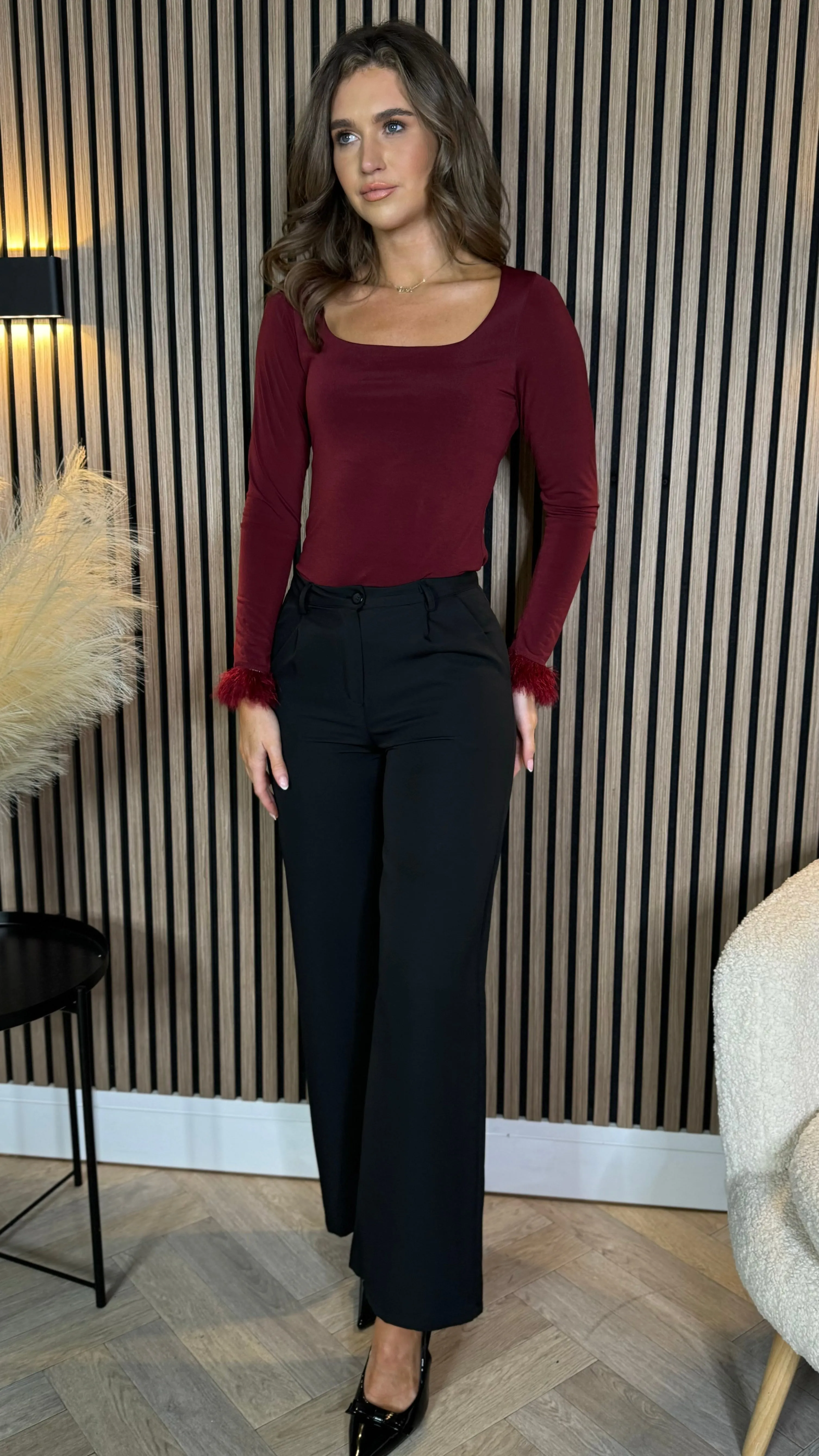 Effie Black Wide Leg Trousers