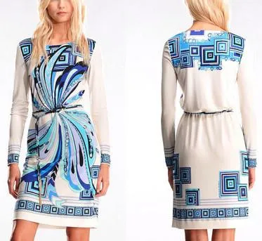 Farfalla Print Silk Dress