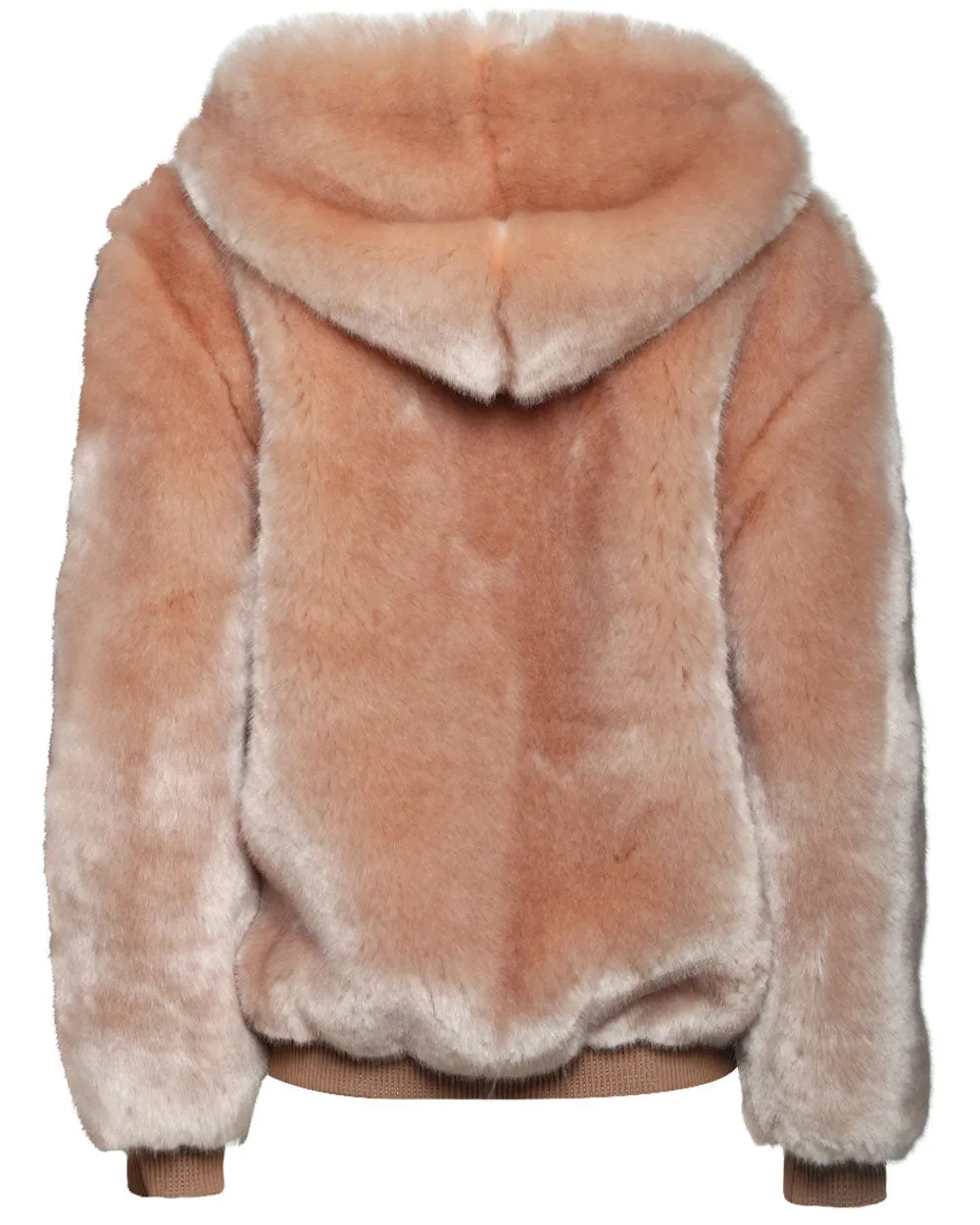 Honey Nude Faux Fur Zip Hoodie