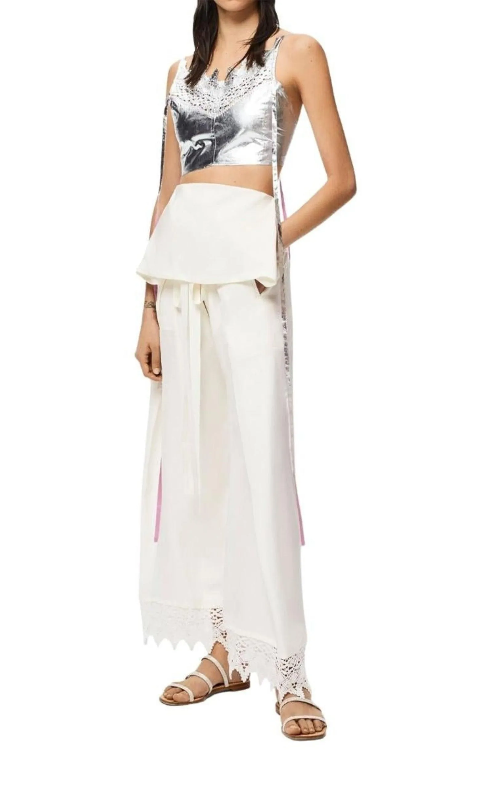 Ibiza Macramé Belted Trousers