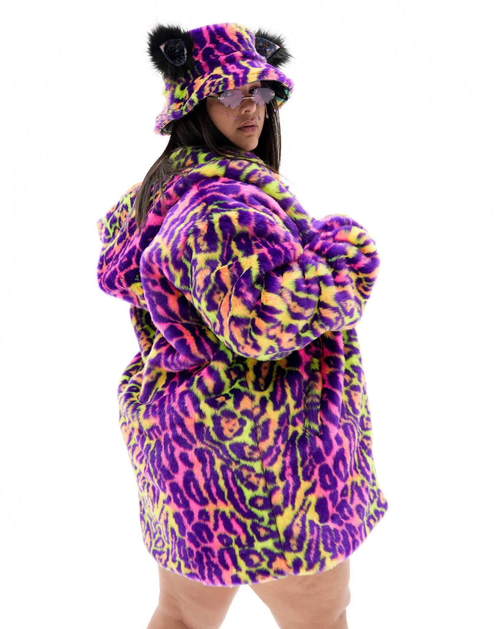 Kaleidodope Reversible Faux Fur Jacket