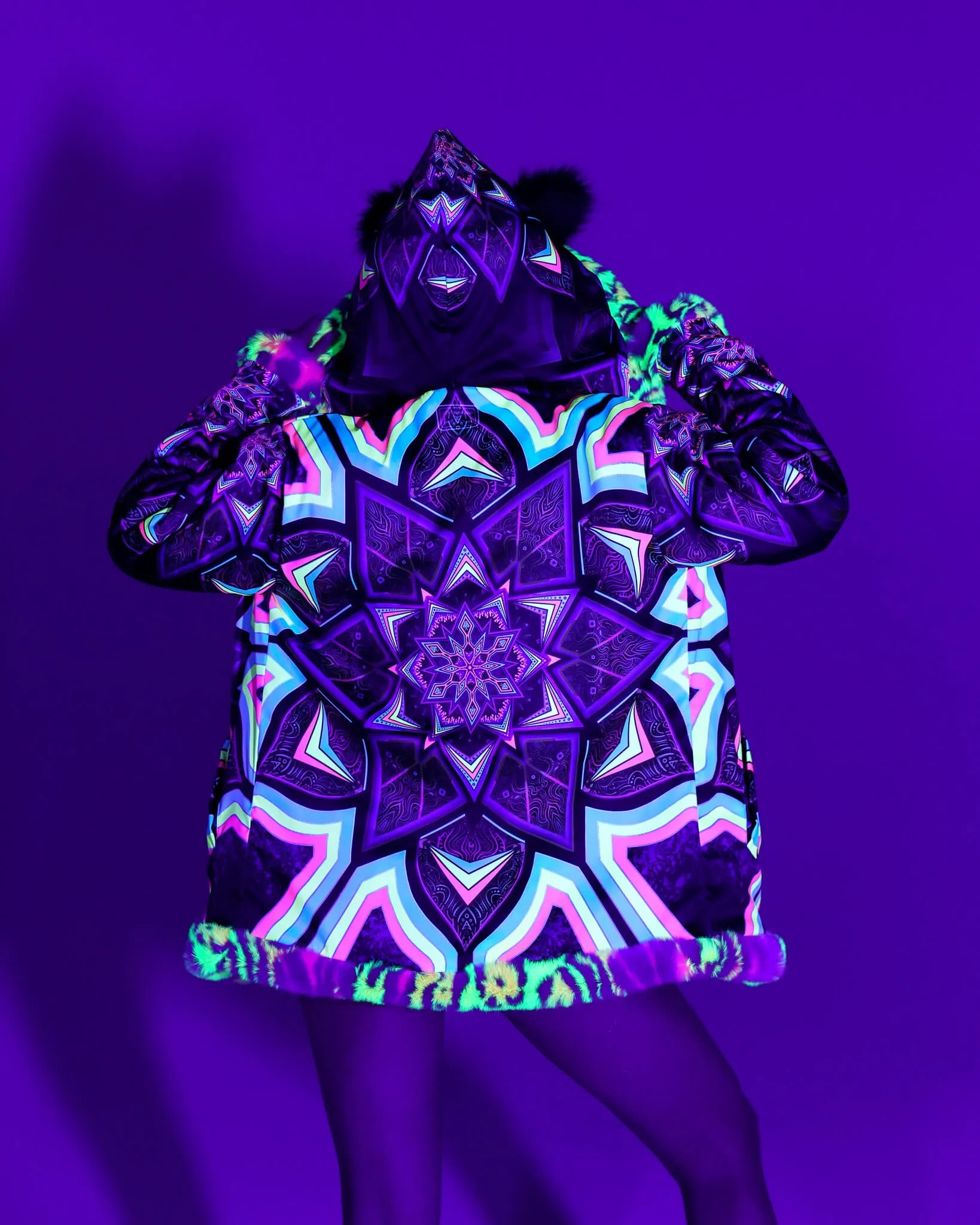 Kaleidodope Reversible Faux Fur Jacket