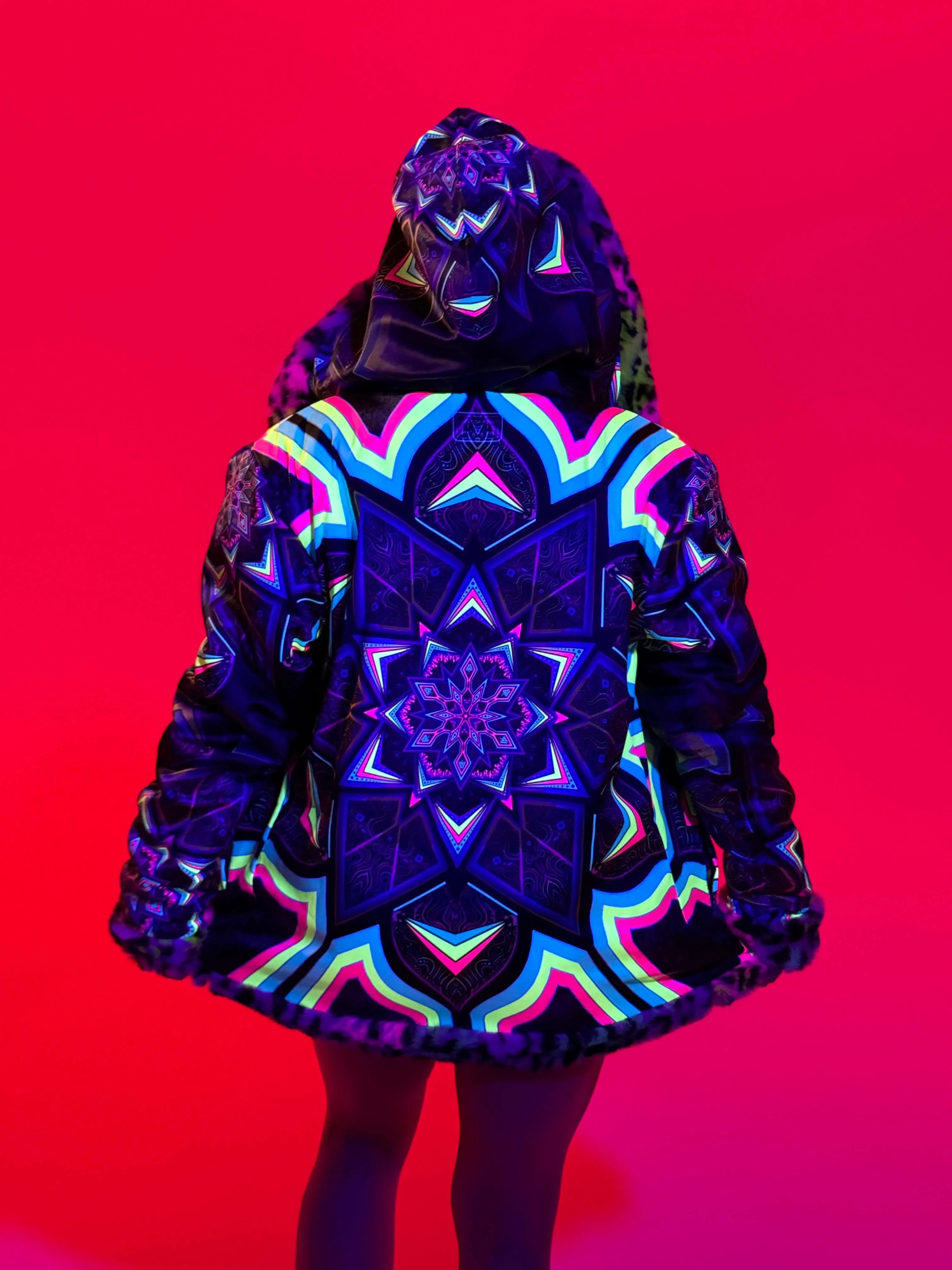 Kaleidodope Reversible Faux Fur Jacket