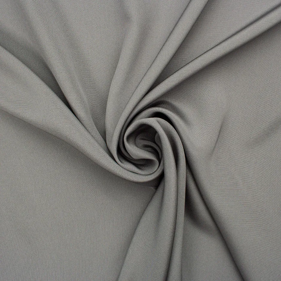 Lava Grey Silk Marocain Crêpe