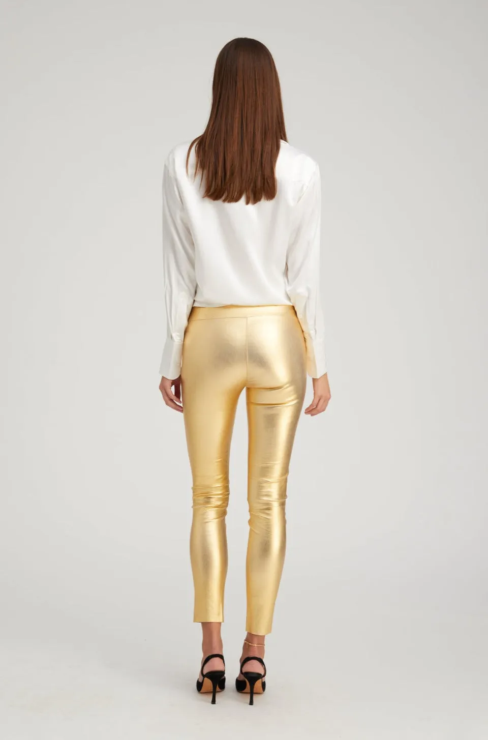 Metallic Gold Leather Ankle