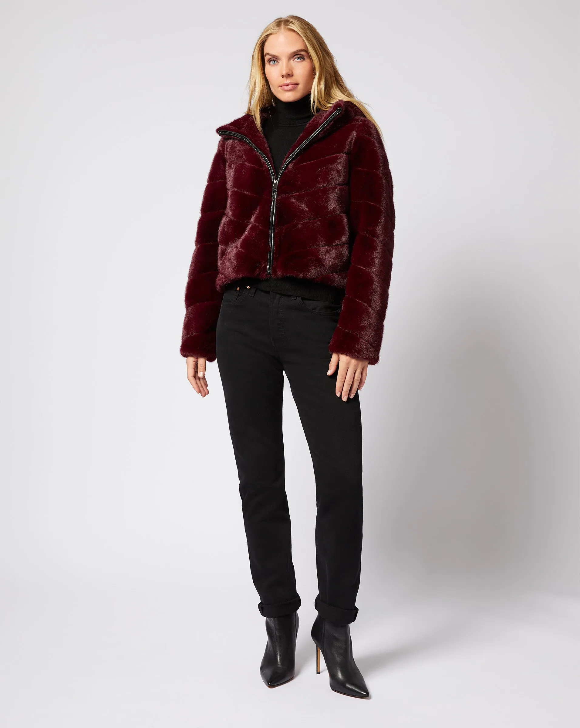 Mila Faux Fur Mink Hooded Jacket