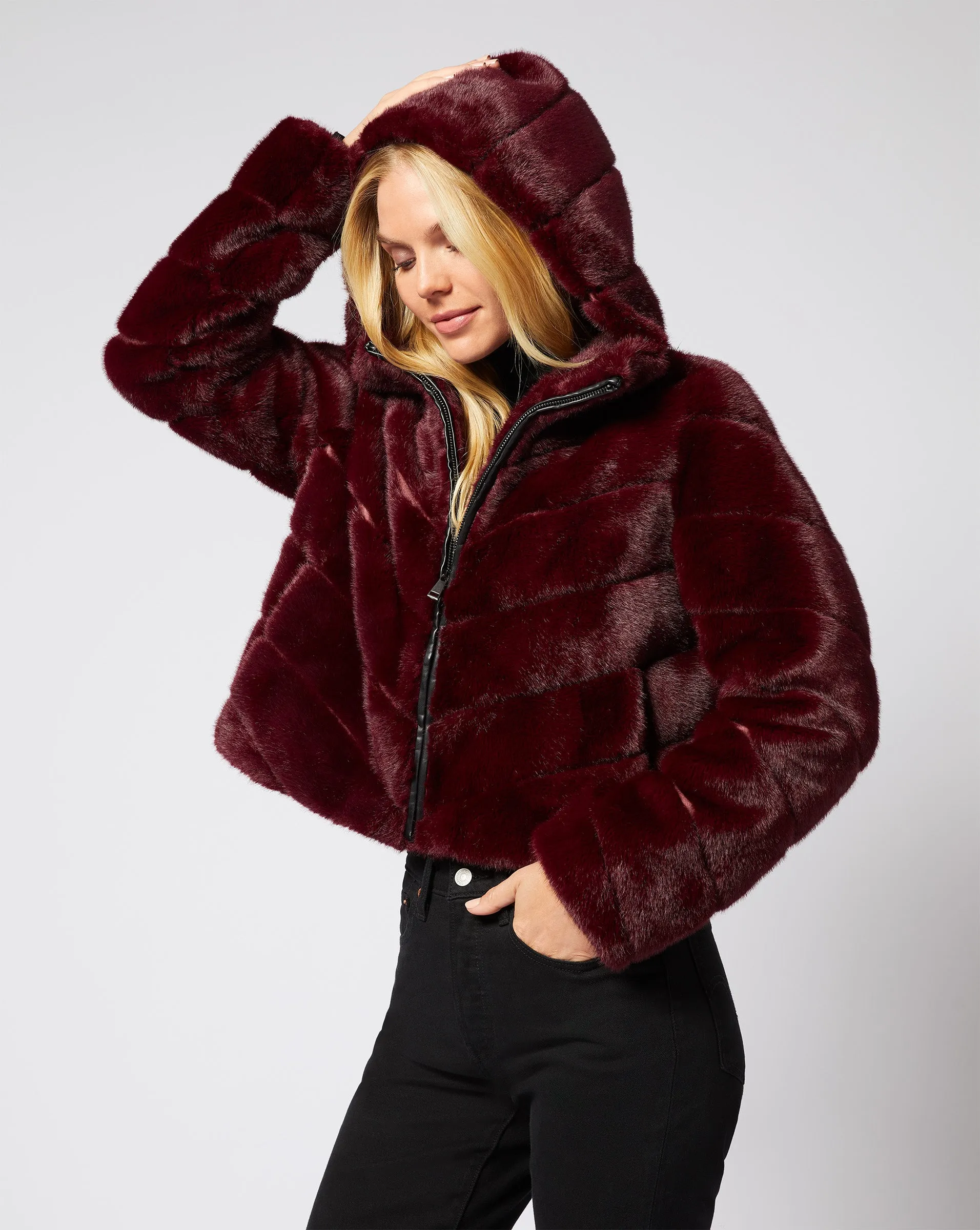 Mila Faux Fur Mink Hooded Jacket