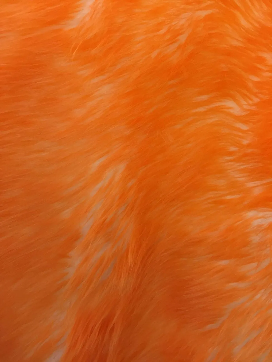 Orange/ivory deluxe cotton candy design- shaggy faux fun fur-2 tone super soft faux fur- sold by the yard-