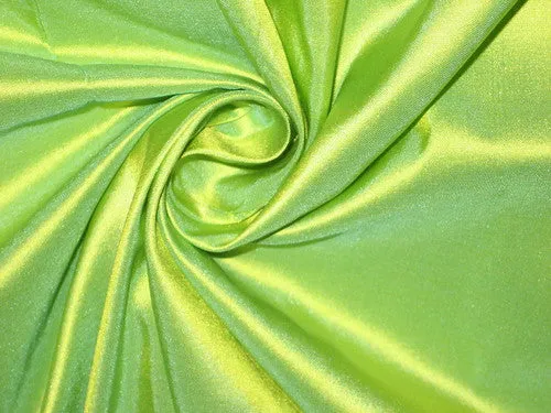 Pure SILK TAFFETA FABRIC Lime Green color 80 gms 54&quot; wide