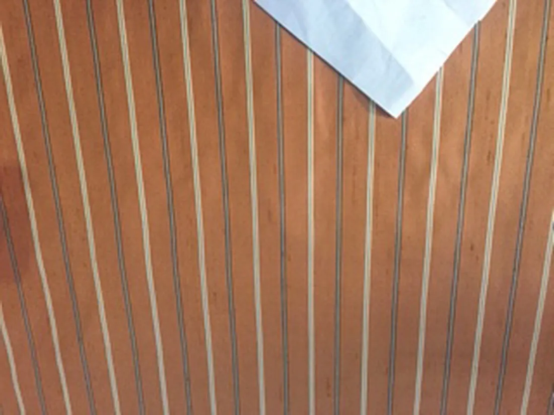 Silk dupioni  Rust color striped  54&quot; wide DUPS17[2]