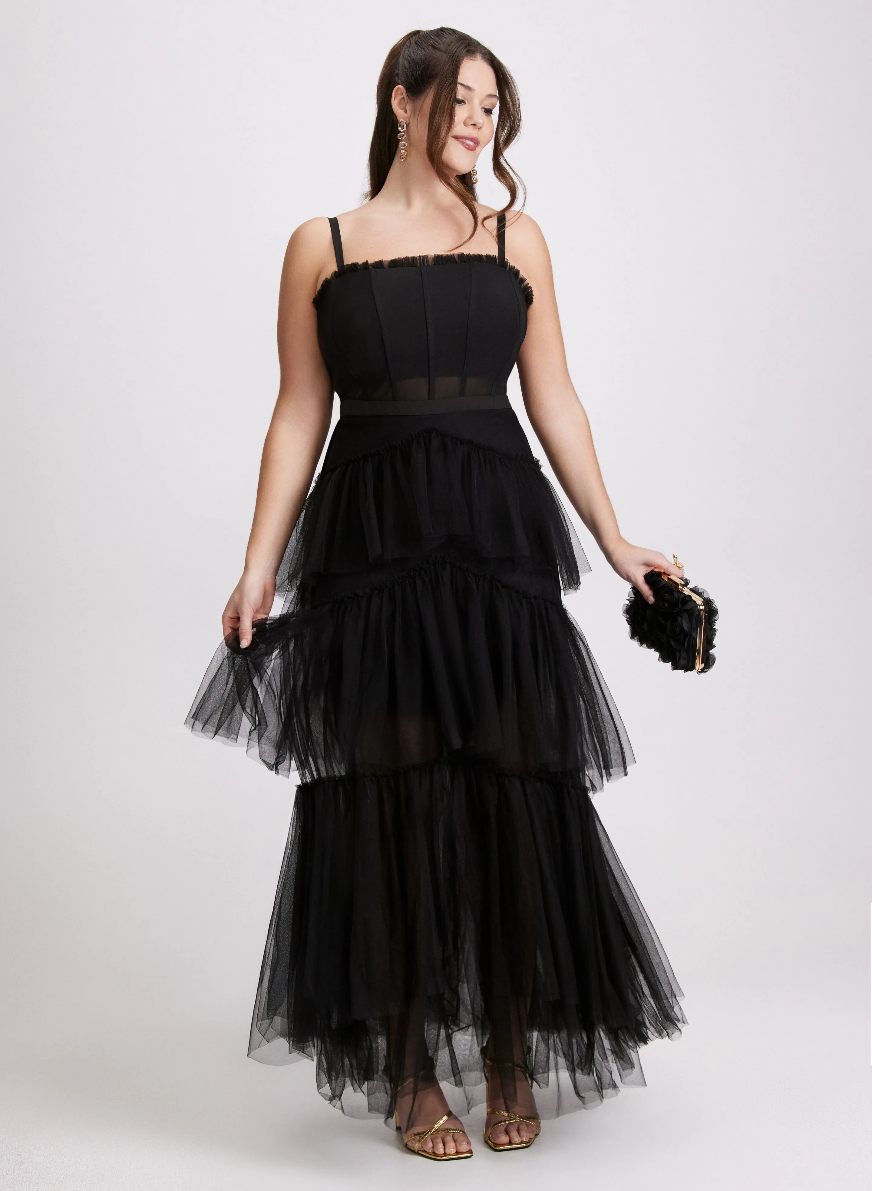 Tiered Tulle Corseted Gown