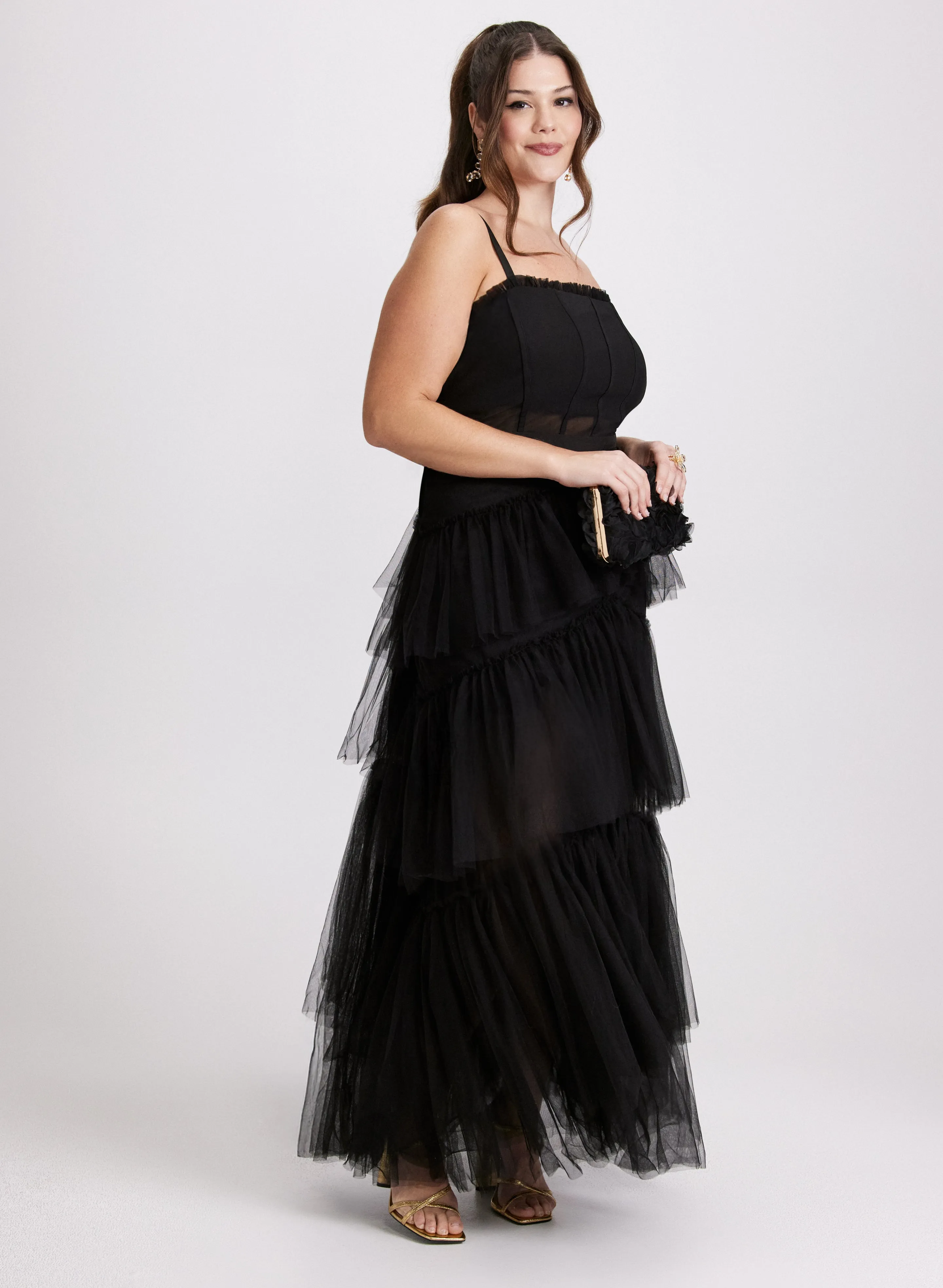 Tiered Tulle Corseted Gown