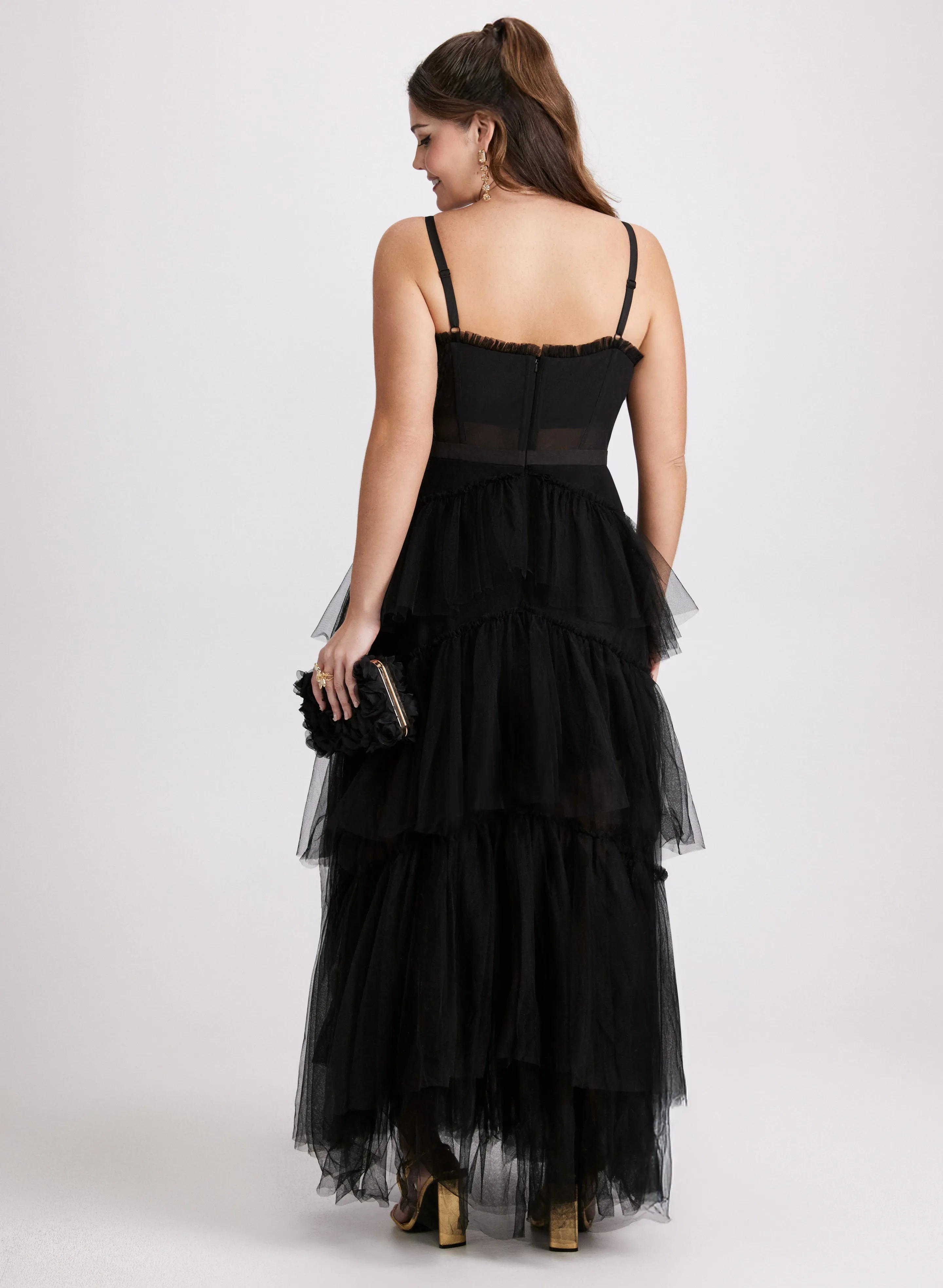 Tiered Tulle Corseted Gown