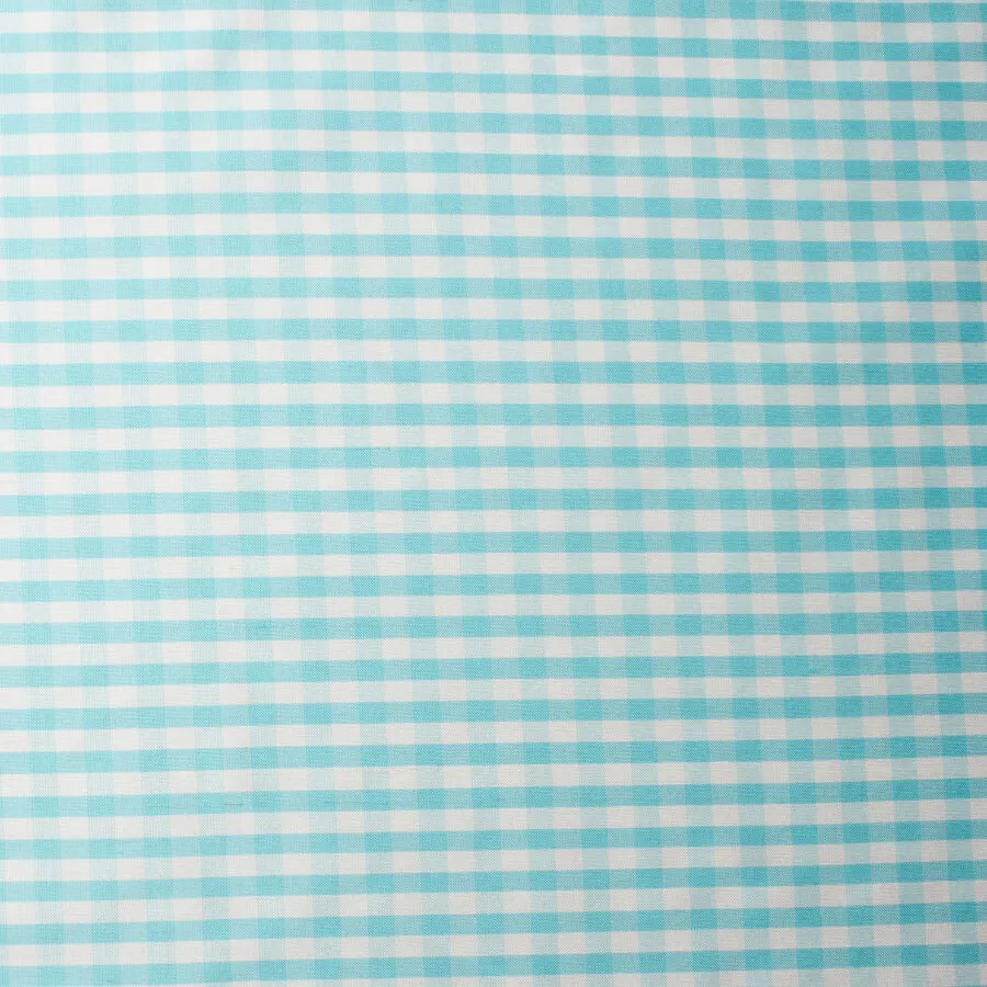 Turquoise & White Checkered Silk Shantung