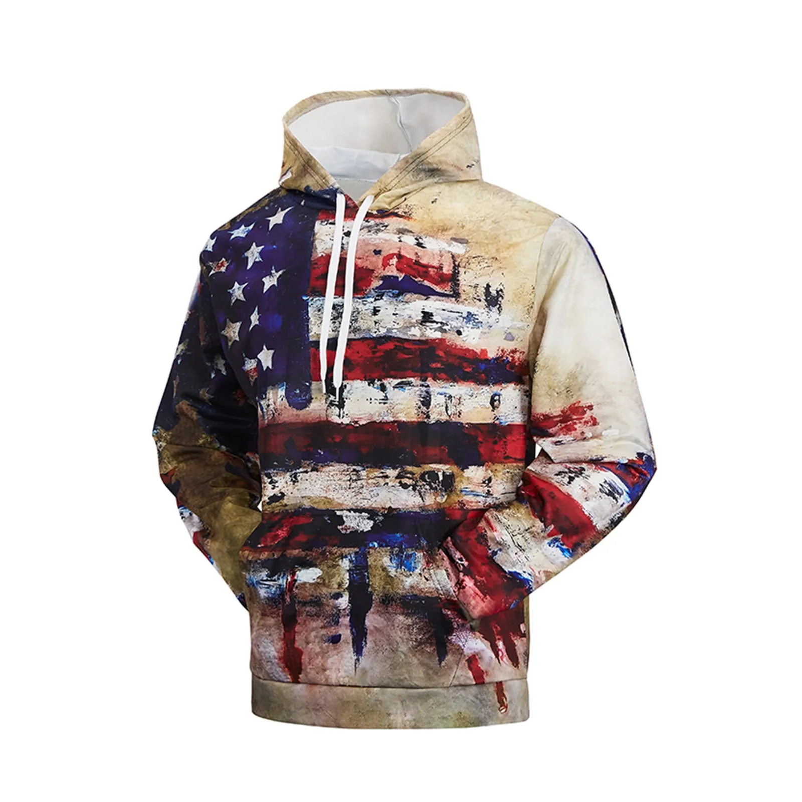 USA FLAG PRINTED HOODIE