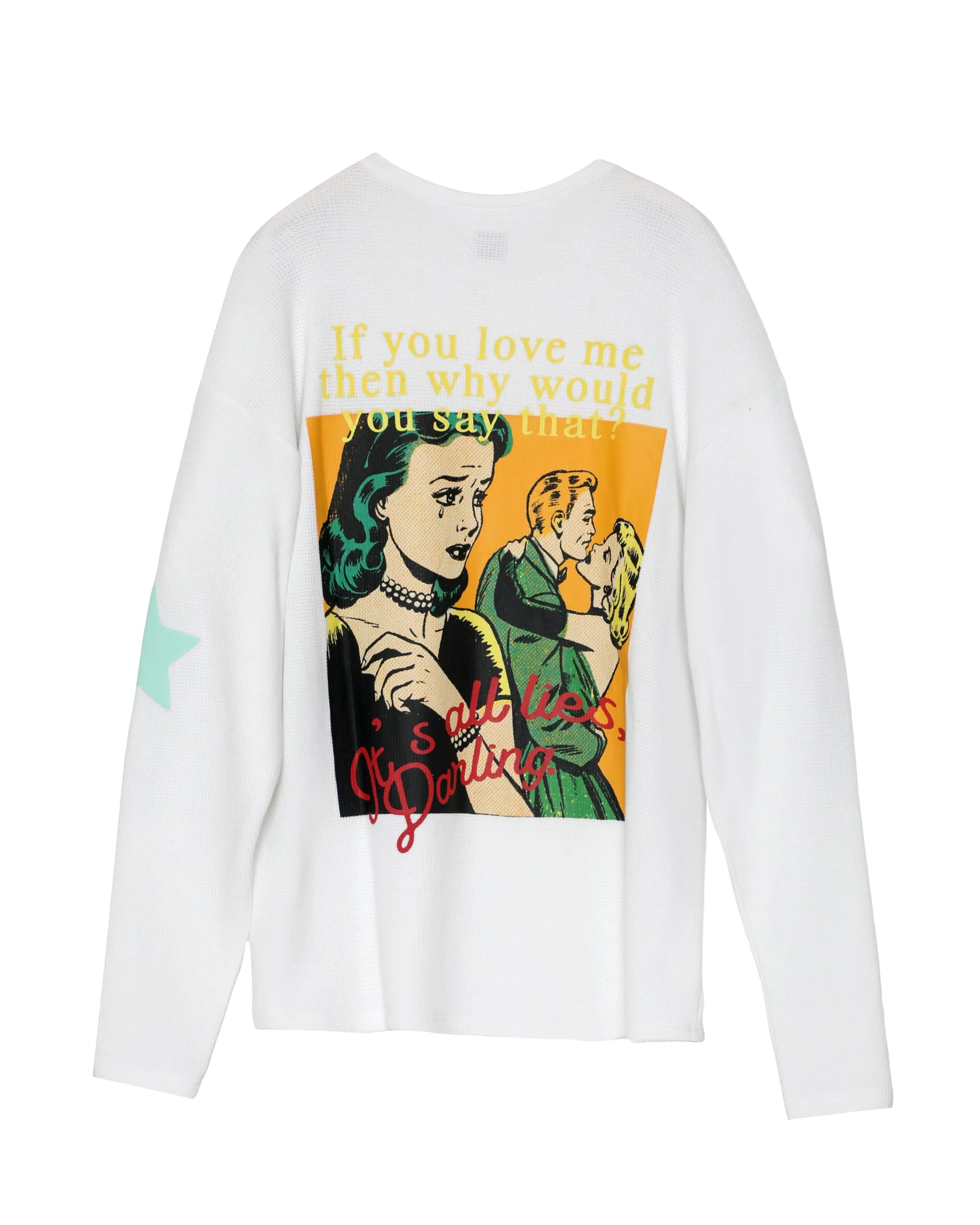 White Don't Say It Darling Thermal Boyfriend Longsleeve