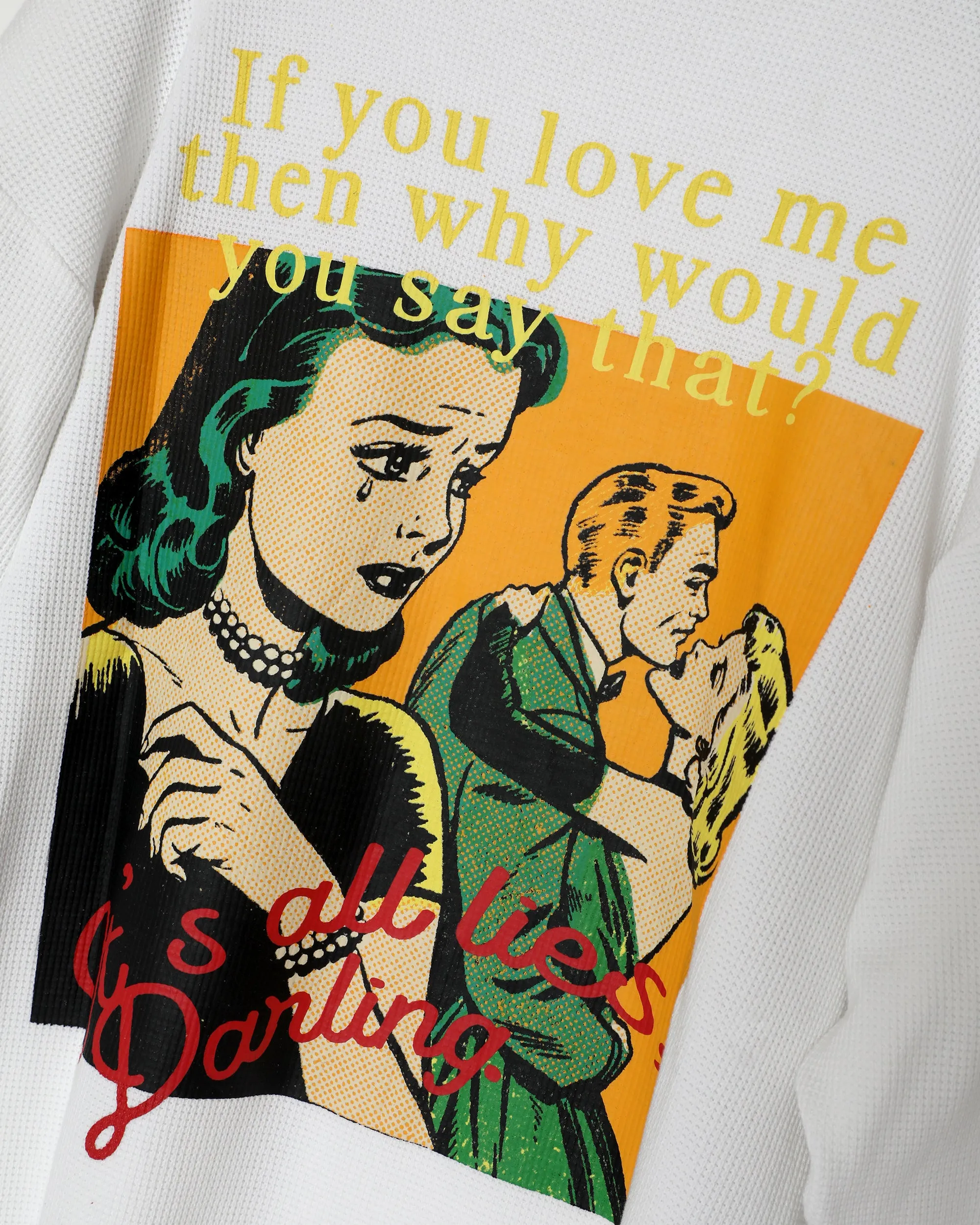 White Don't Say It Darling Thermal Boyfriend Longsleeve