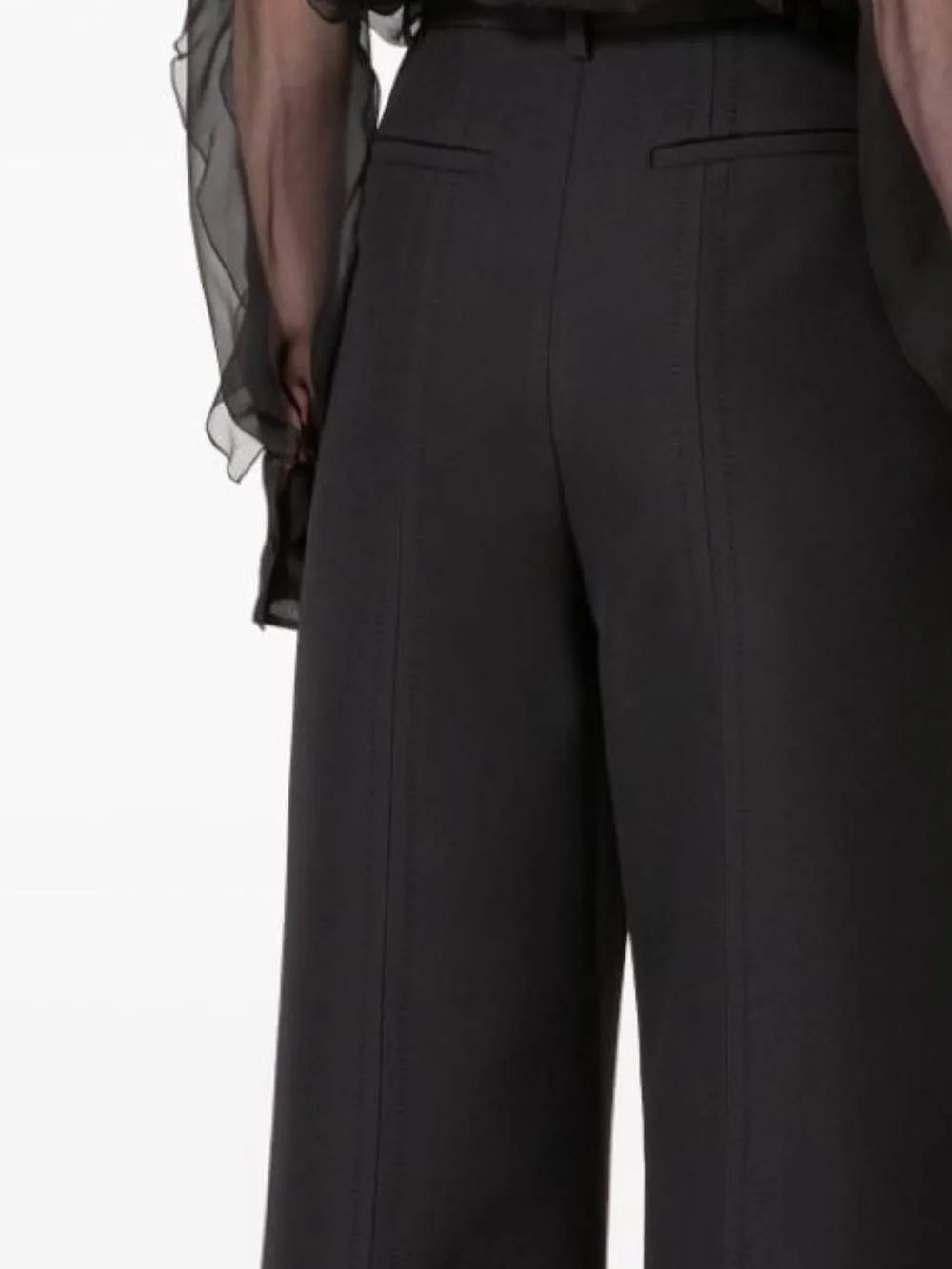 wide-leg tailored trousers