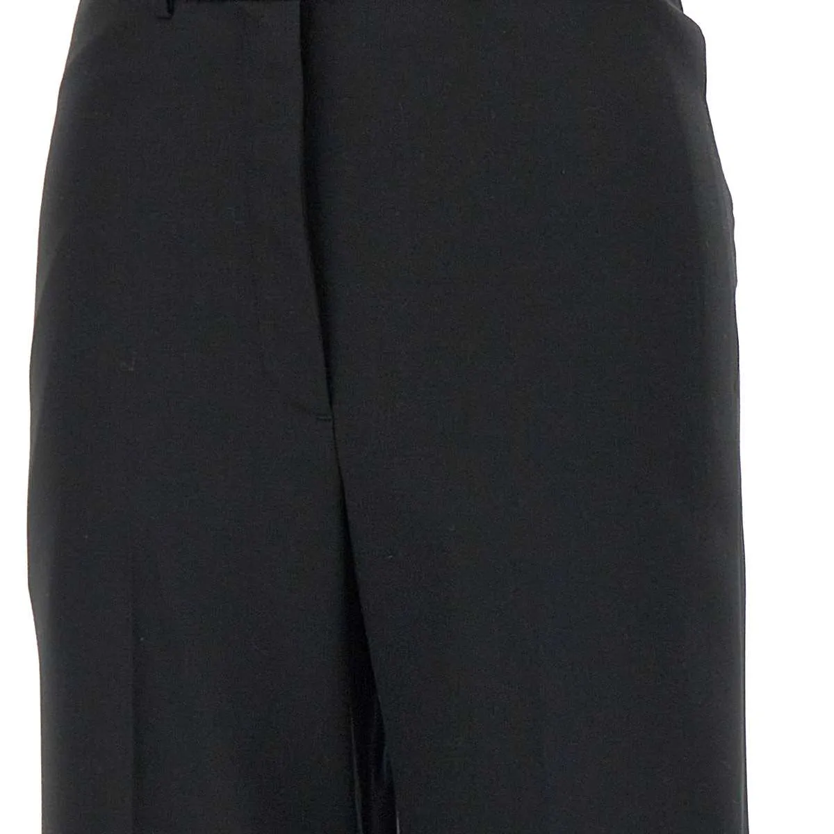 Wide Wool Women's Black Trousers