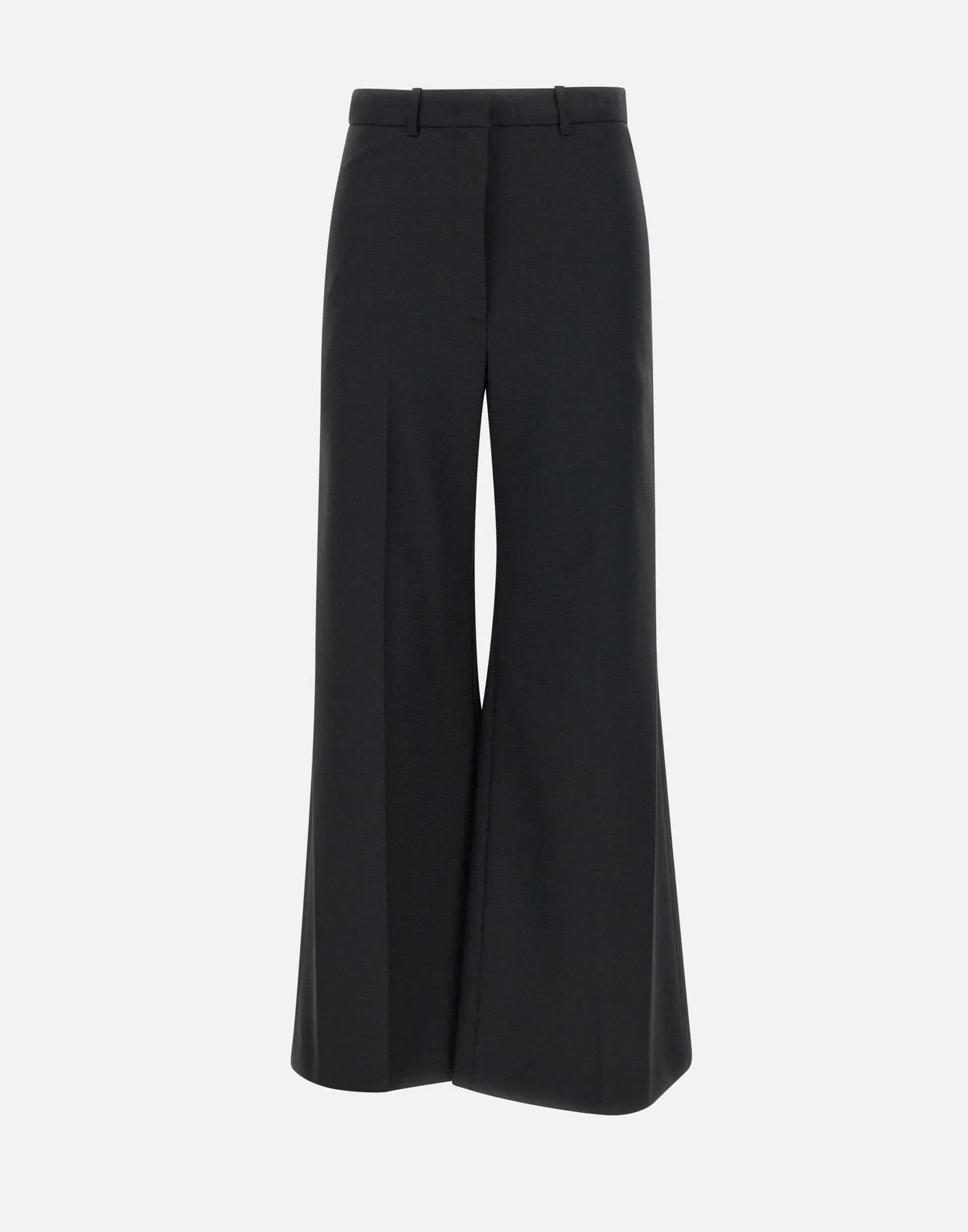 Wide Wool Women's Black Trousers