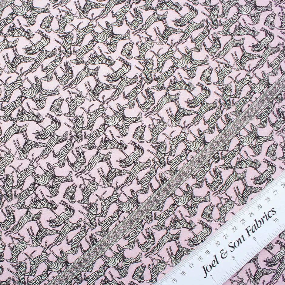 Zebra Printed Pink Pure Silk